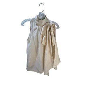 H&M Womens Sleeveless Bow Detail‎ Top Cream Size S